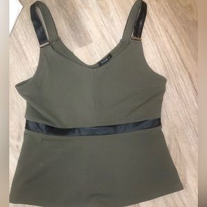 Dynamite Green Tank With Fake Leather Detail Size Medium